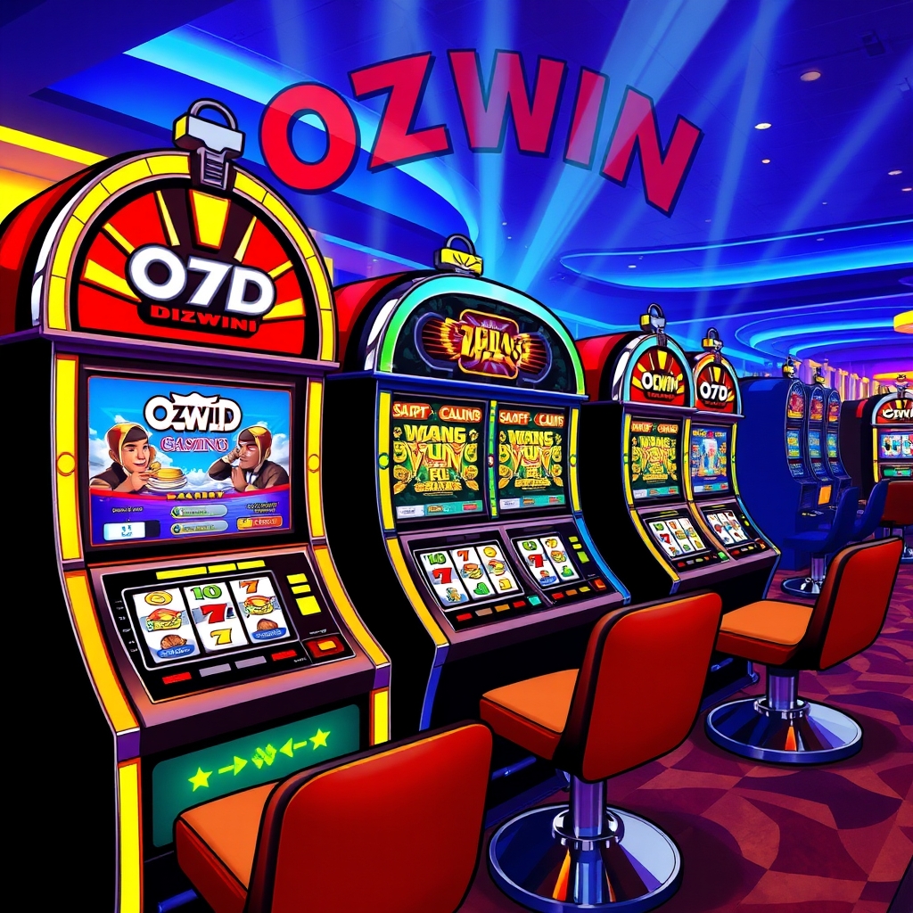 Slot machines closeup Ozwin casino​
